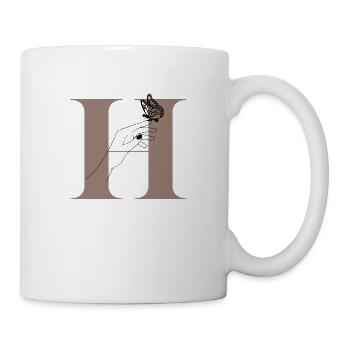 letter H Magic butterfly - Mug - white - Right