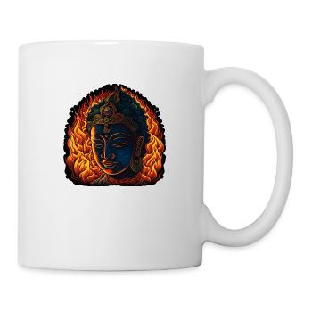 Neon - Buddha - Meditation in Flames - pos - Tasse - Weiß - Rechts