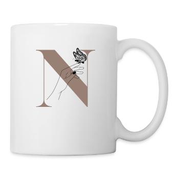 letter n magic butterfly - Mug - white - Right