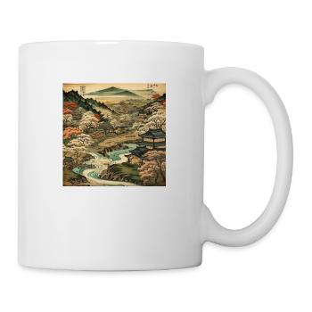 Vintage image of a Japanese landscape - Mug - white - Right