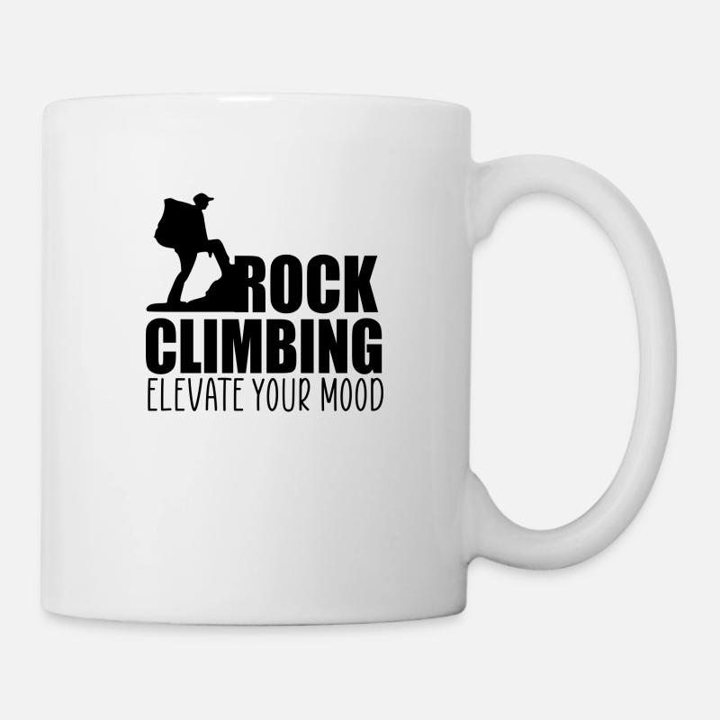 Rock climbing elevate your mood quote - Mug - white