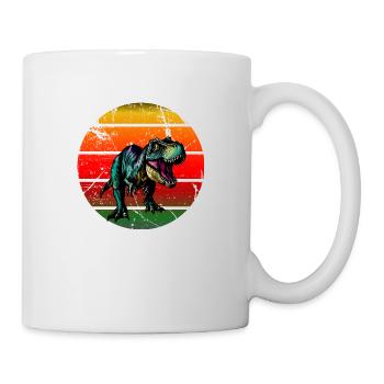 T Rex Dino dans Sunset Retro - Mug blanc - blanc - Droite