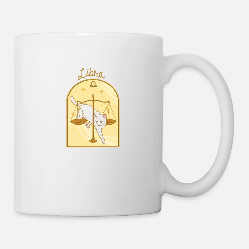 Libra Zodiac Sign Cat - Tasse - Weiß