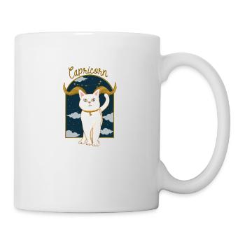Capricorn Zodiac Sign Cat - Tasse - Weiß - Rechts