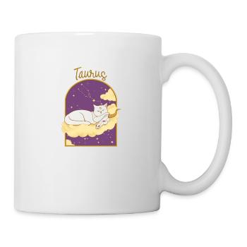 Taurus Zodiac Sign Cat - Tasse - Weiß - Rechts
