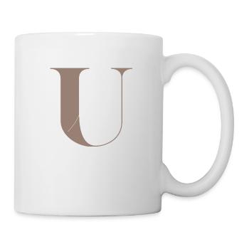 Buchstabe U Magischer Schmetterling - Tasse - Weiß - Rechts
