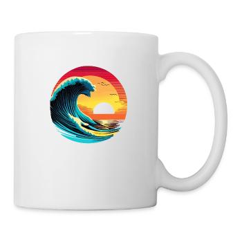 Surfer Sunset - Tasse - Weiß - Rechts
