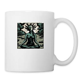 Yoga Padmasana green - Tasse - Weiß - Rechts