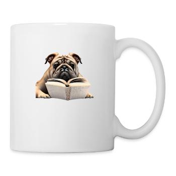 Bulldog Read Book Dog Dog Dog Owners Dogs - Mug - white - Right