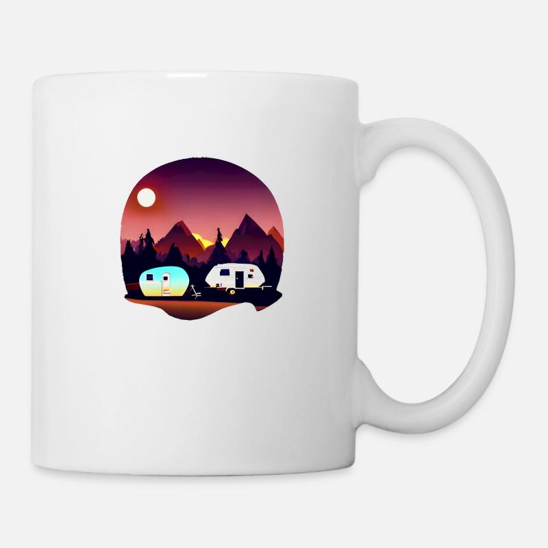 Camping Geschenk Wohnwagen Camp Zelten Wohnmobil - Tasse - Weiß