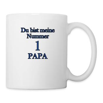 Nummer 1 Papa TShirt - Tasse - Weiß - Rechts