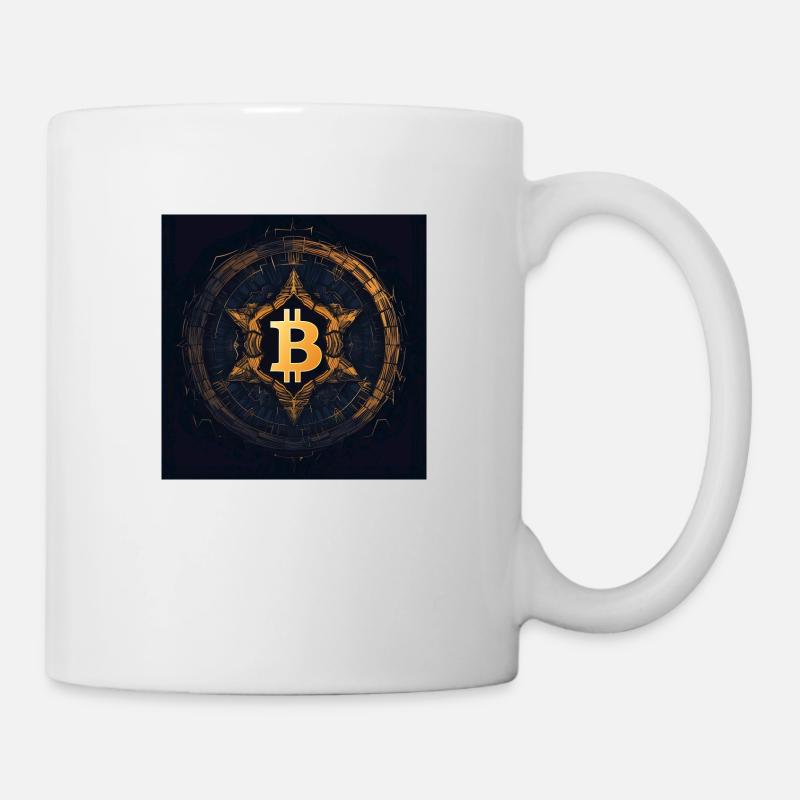 bitcoin logo modern stylish desgin schwarz gold - Tasse - Weiß