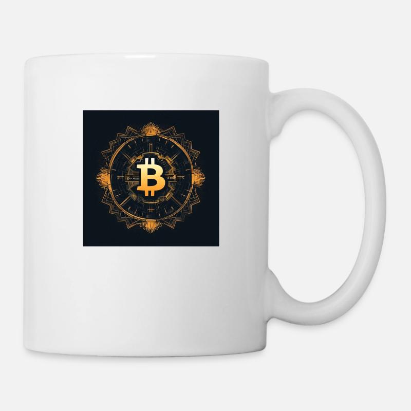 Bitcoin Logo Modern Stylish Desgin Black Gold - Mug - white