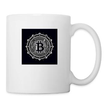 Modern black white bitcoin logo - Mug - white - Right