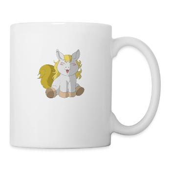 Kleines süßes Pferd / Pony (weiß-gelb) - Tasse - Weiß - Rechts