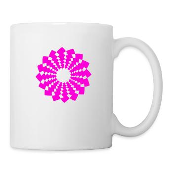 ohm zeichen chakra blume spirit neon pink - Tasse - Weiß - Rechts