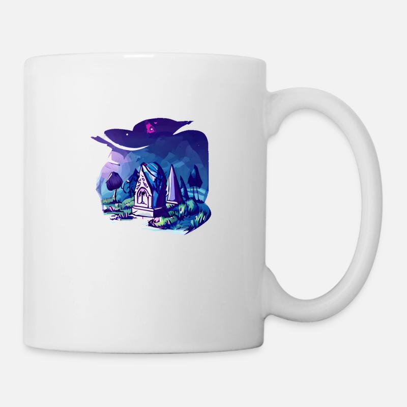 Gruseliger Friedhof - Tasse - Weiß