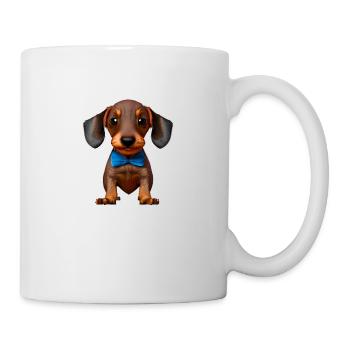 Chiens teckels avec nœud papillon Teckel Chiot Chien - Mug blanc - blanc - Droite