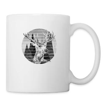 Hirsch - Tasse - Weiß - Rechts