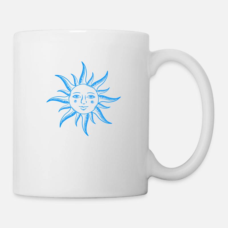 Visage du soleil Géométrie sacrée Yoga Forme simple - Mug blanc - blanc