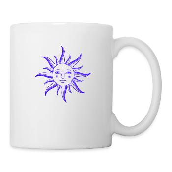 Visage du soleil géométrie sacrée yoga idée cadeau - Mug blanc - blanc - Droite