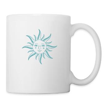 sonne gesicht heilige geometrie yoga Geschenkidee - Tasse - Weiß - Rechts