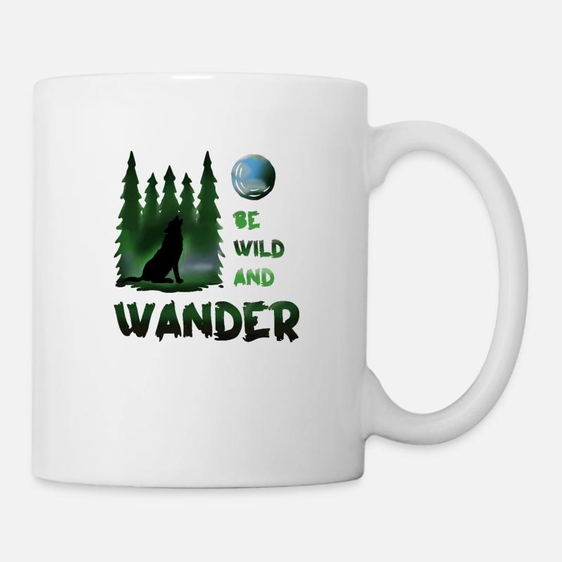 Be wild and wander Wolf - Mug - white