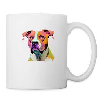 Chien American Staffordshire Terrier - Mug blanc - blanc - Droite