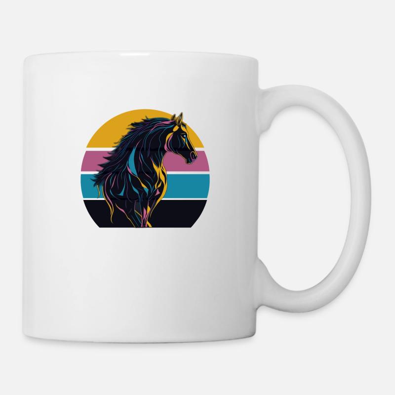 Stallion Horse Sunset - Mug - white