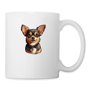 Kleiner Chihuahua Hund im Cartoon Stil - Tasse - Weiß - Rechts