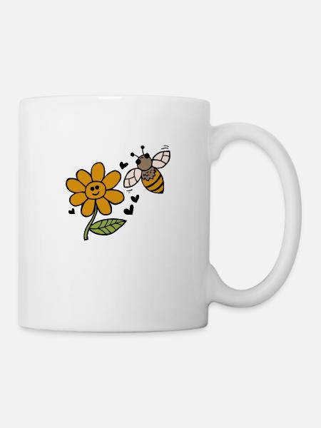 L’amour des abeilles et des fleurs - Mug blanc - blanc