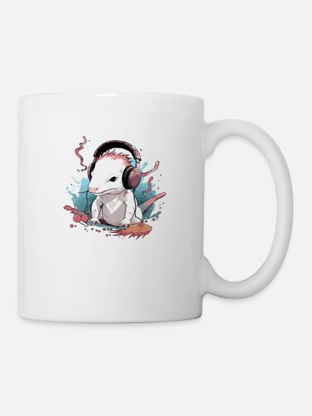 Axo, der audiophile Axolotl - Tasse - Weiß