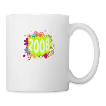 Year 2008 Anniversary Groovy Floral - Mug - white - Right