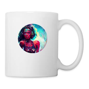 Colorful Abstract Woman Art - Tasse - Weiß - Rechts