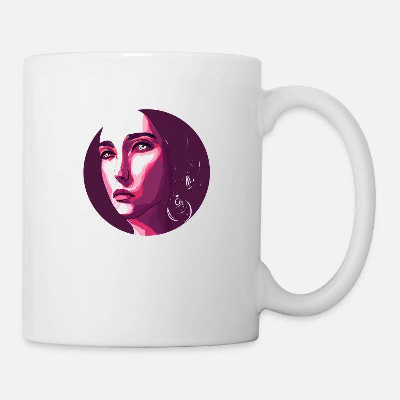 Portrait de femme rouge - Abstrait - Mug blanc - blanc