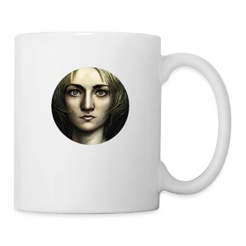 Woman Portrait - Abstract - Tasse - Weiß - Rechts