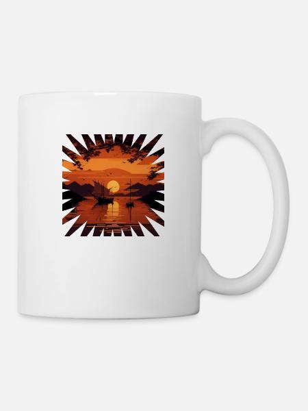 Japan Sonnenuntergang, Japan sunset - Tasse - Weiß