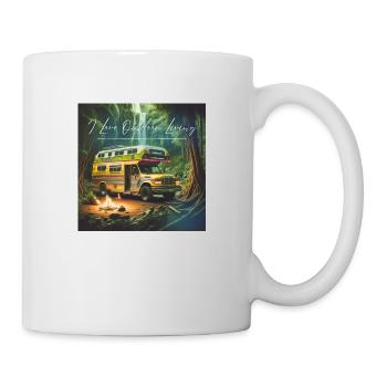 Motorhome Camping T-Shirt & Slogan I love outdoor - Mug - white - Right
