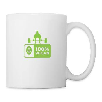 Veganer Stil mit Herz: Einzigartiges Design - Tasse - Weiß - Rechts