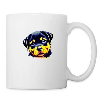 Chiens Rottweiler Chien Rottweiler Puppy Chiot - Mug blanc - blanc - Droite