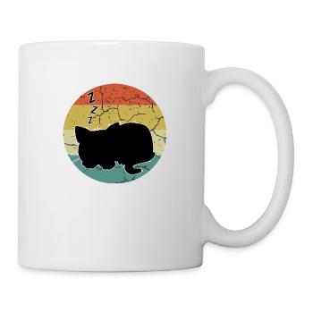 Retro Vintage Cute Cat Sunset Design - Mug - white - Right