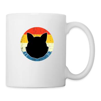 Retro Vintage Cute Cat Sunset Design - Mug - white - Right