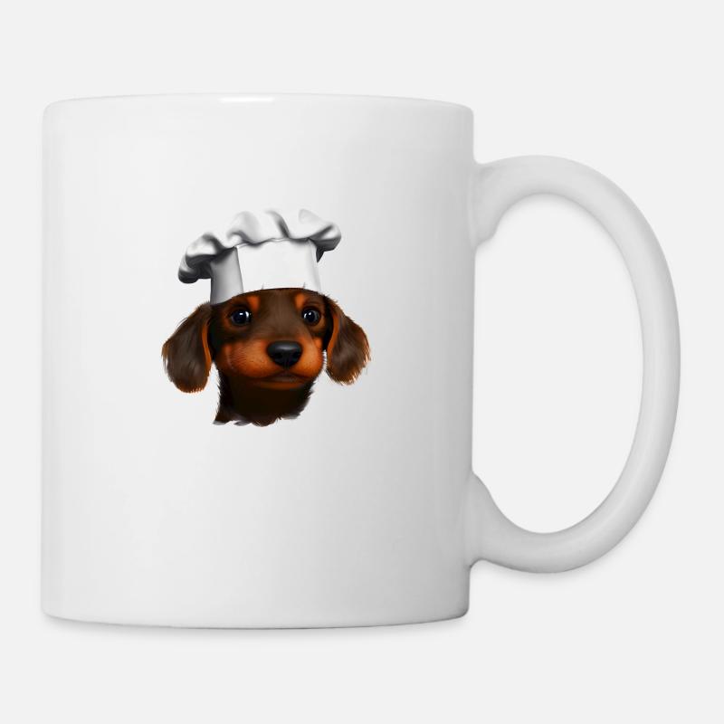 Dachshund Dackelwelpe Kochen Gastronom Hund Hunde - Tasse - Weiß