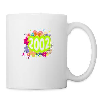 Jahr 2002 Jubiläum Floral Groovy - Tasse - Weiß - Rechts