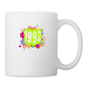 Year 1992 anniversary Groovy floral - Mug - white - Right