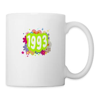 Année 1993 anniversaire Groovy floral - Mug blanc - blanc - Droite
