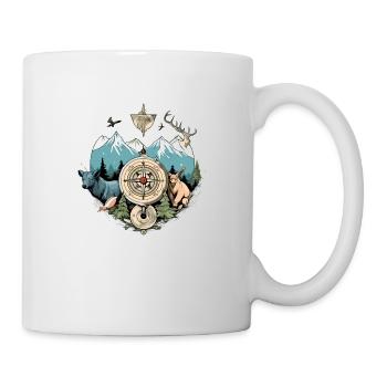 Nature and animal compass - Mug - white - Right