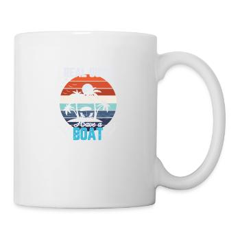 Les vrais gars ont un bateau - Mug blanc - blanc - Droite