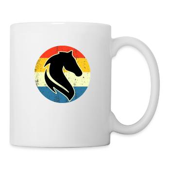 Vintage Retro Pferd Sonnenuntergang für Pferdeliebhaber - Tasse - Weiß - Rechts