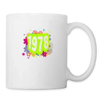 Année 1978 anniversaire Groovy floral - Mug blanc - blanc - Droite